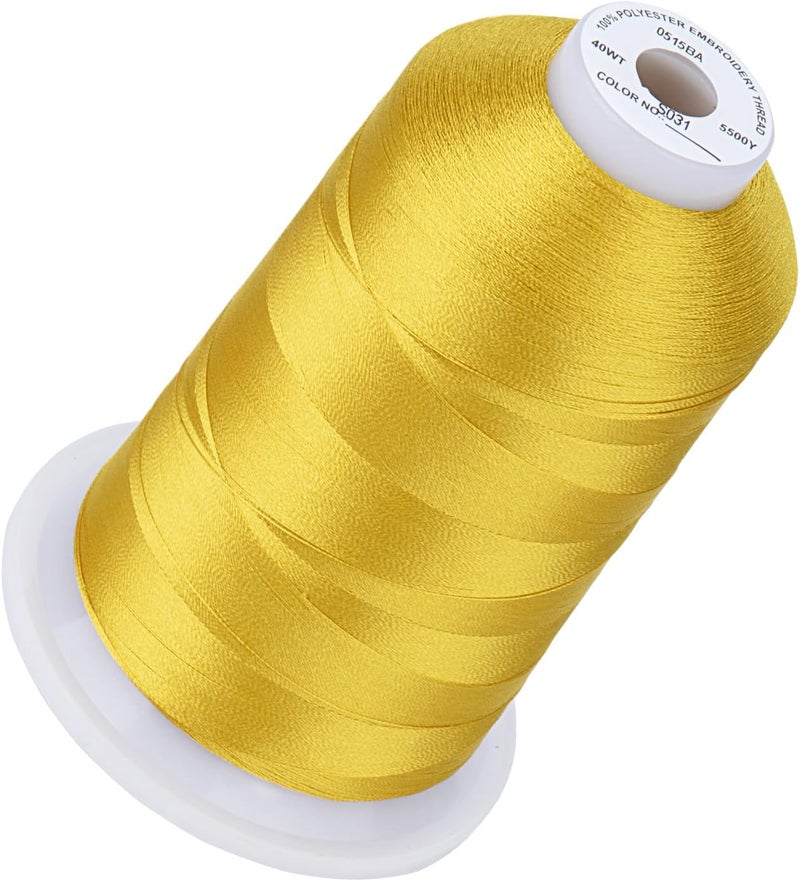 simthread 5500Yds Embroidery Thread, 5000M High-Yardage 40WT 100% Polyester Thread – 170+ Vivid Colors, High-Speed Rated – Compatible with Brother, Singer, Janome & More - Pea Soup S031 - Image 1